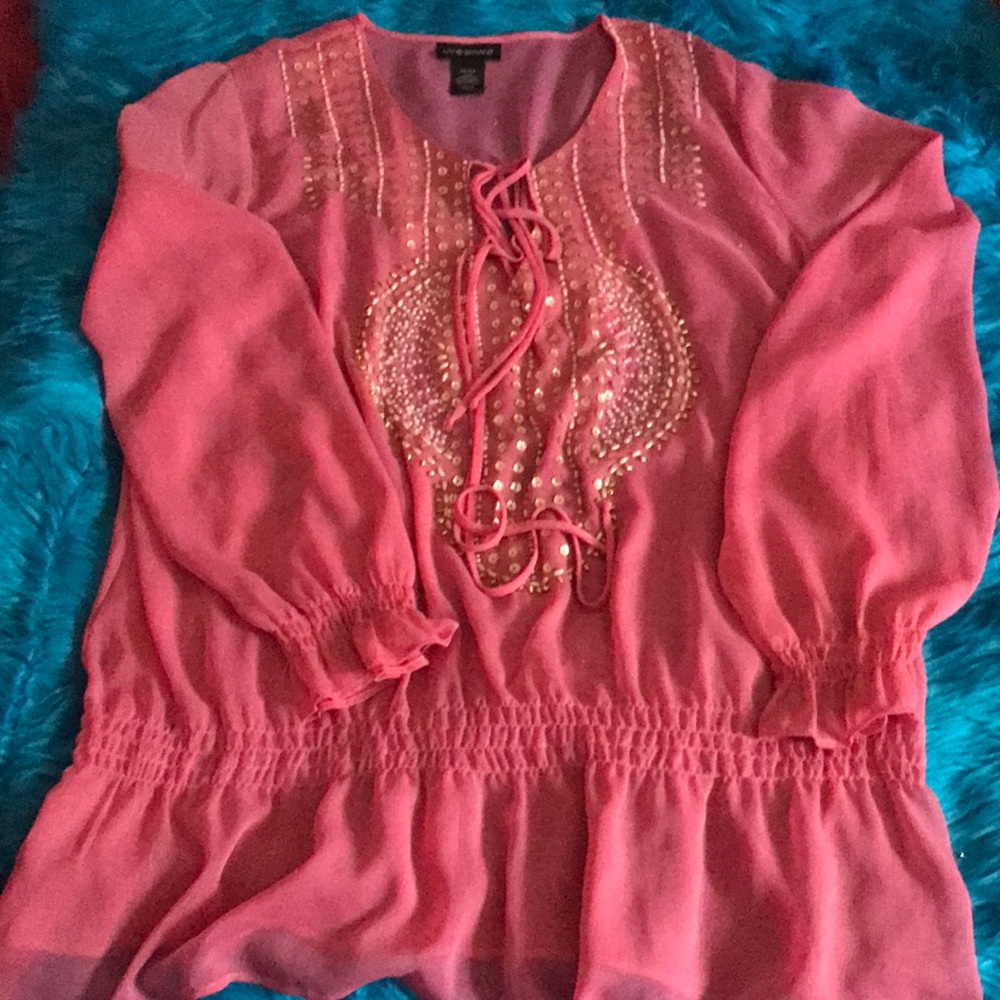 Pink Polyester Blouse-size 18/20